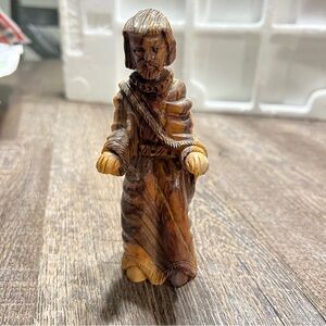 VTG Jesus Santos Figure Religious Christian Saint Carved Wood Statue Hand Carved